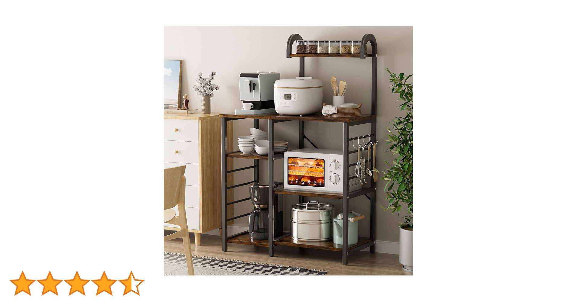 Alebert レンジラック レンジ台 大型レンジ対応キッチンラック ブラウン Amazon.co.jp: Alebert(アレバート) レンジラック レンジ台 大型